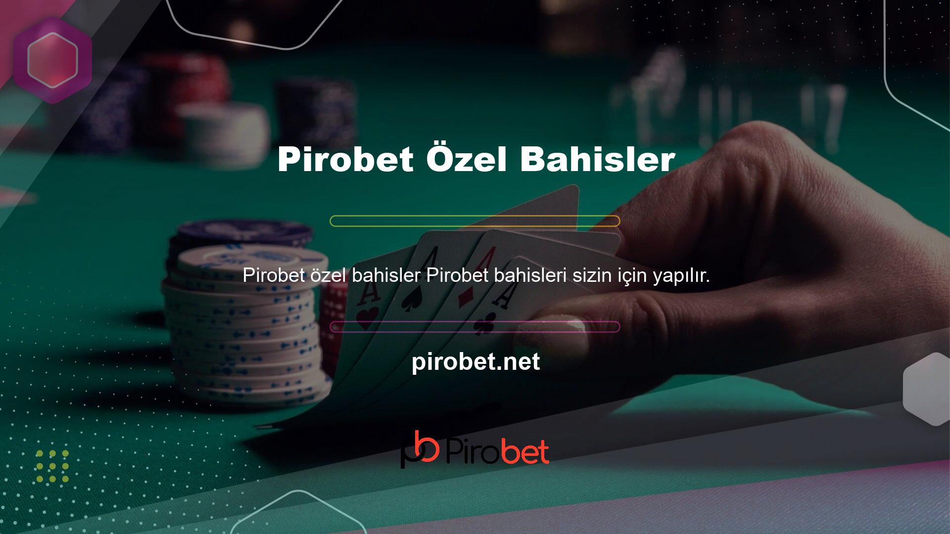 Bahisleriniz için Pirobet yuvası size oyun sırasında bahse girebileceğiniz seçenekleri gösterir
